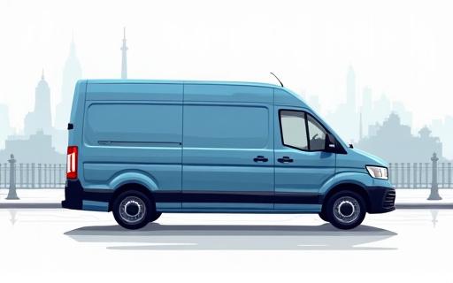 Illustration d'une camionnette de livraison rapide.